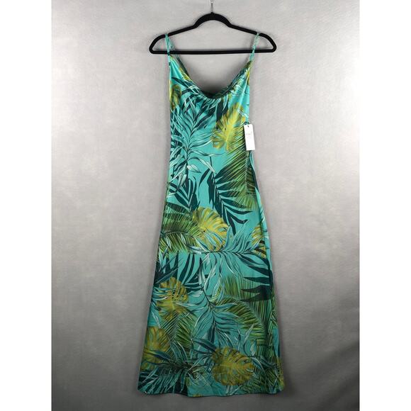 GUESS Women's Size XS Akilina Dress in Teal Monstera NEW - Picture 1 of 9